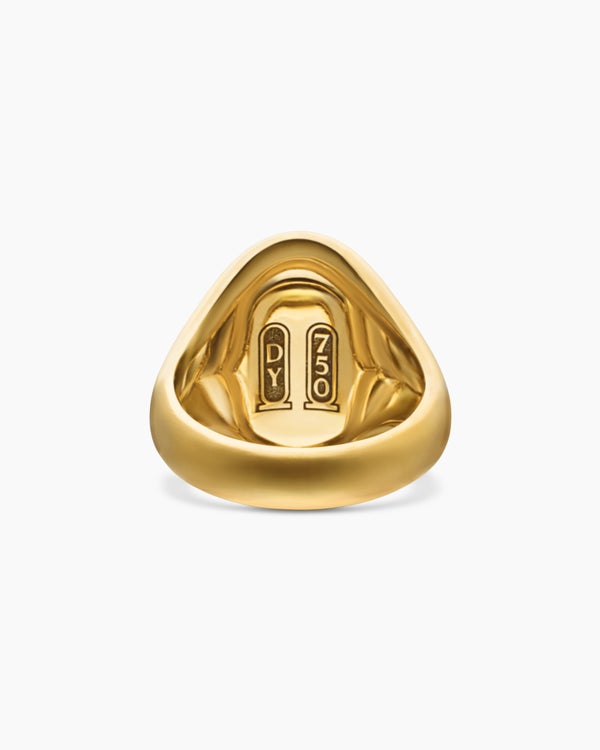 Cairo Signet Ring in 18K Yellow Gold with Lapis, 23.6mm