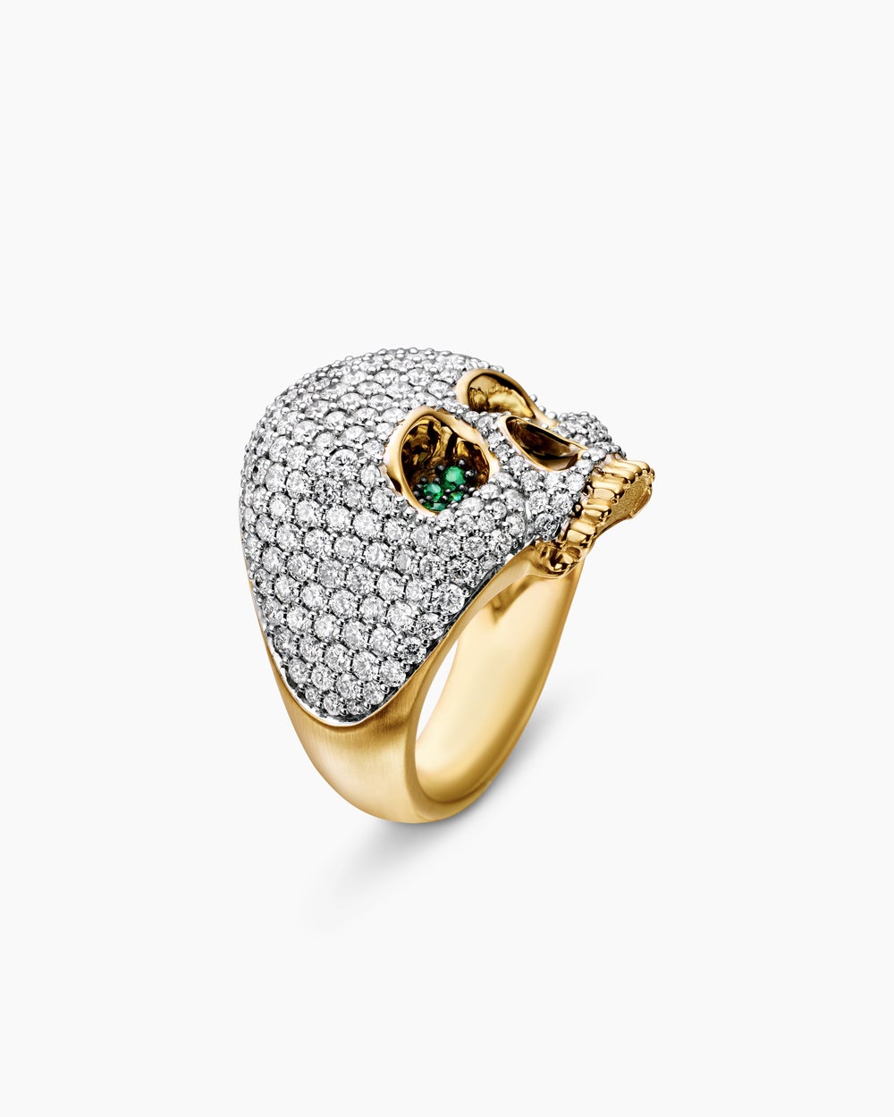 Mens Memento Mori Skull Ring in 18K Yellow Gold, 26mm