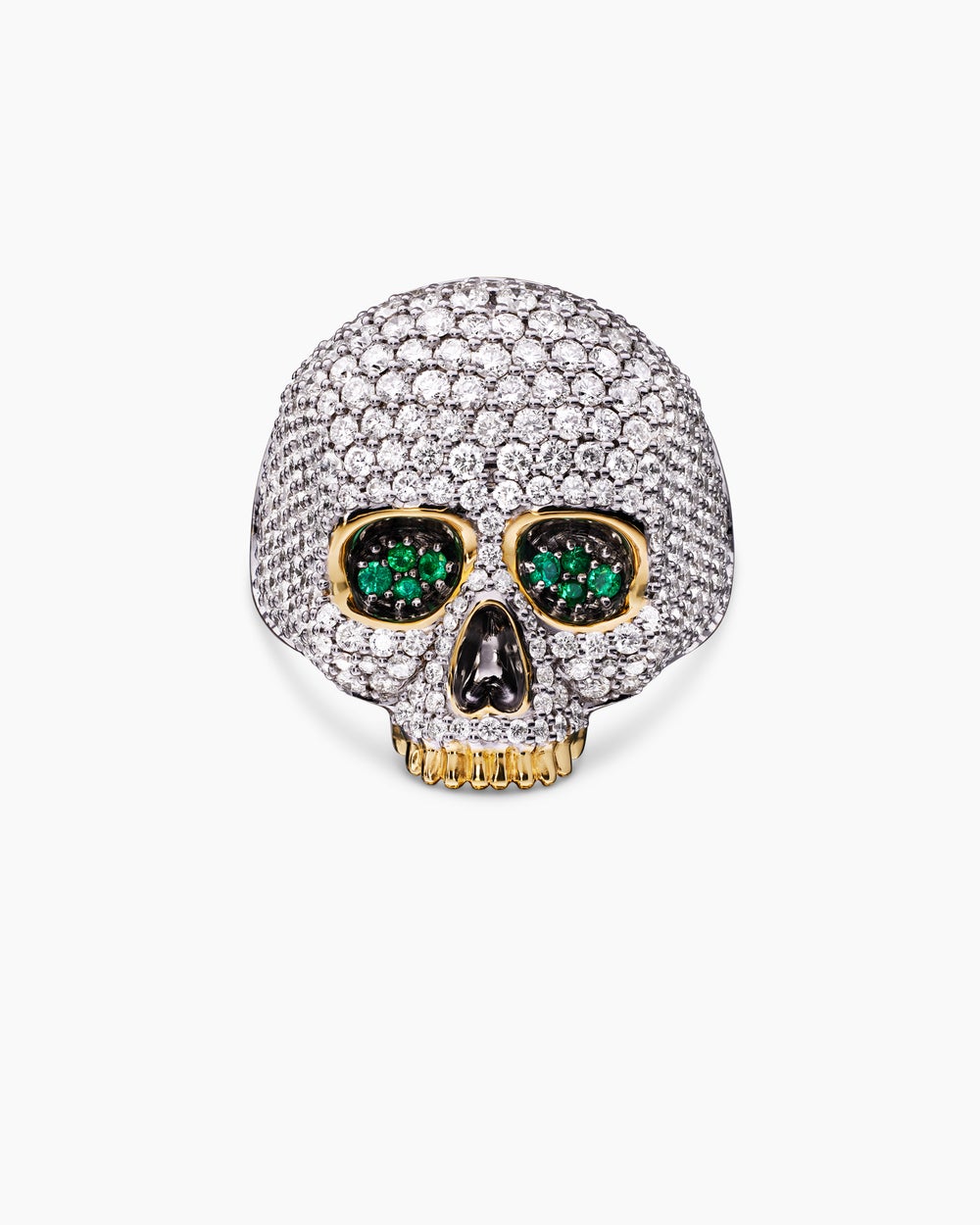 Mens Memento Mori Skull Ring in 18K Yellow Gold, 26mm