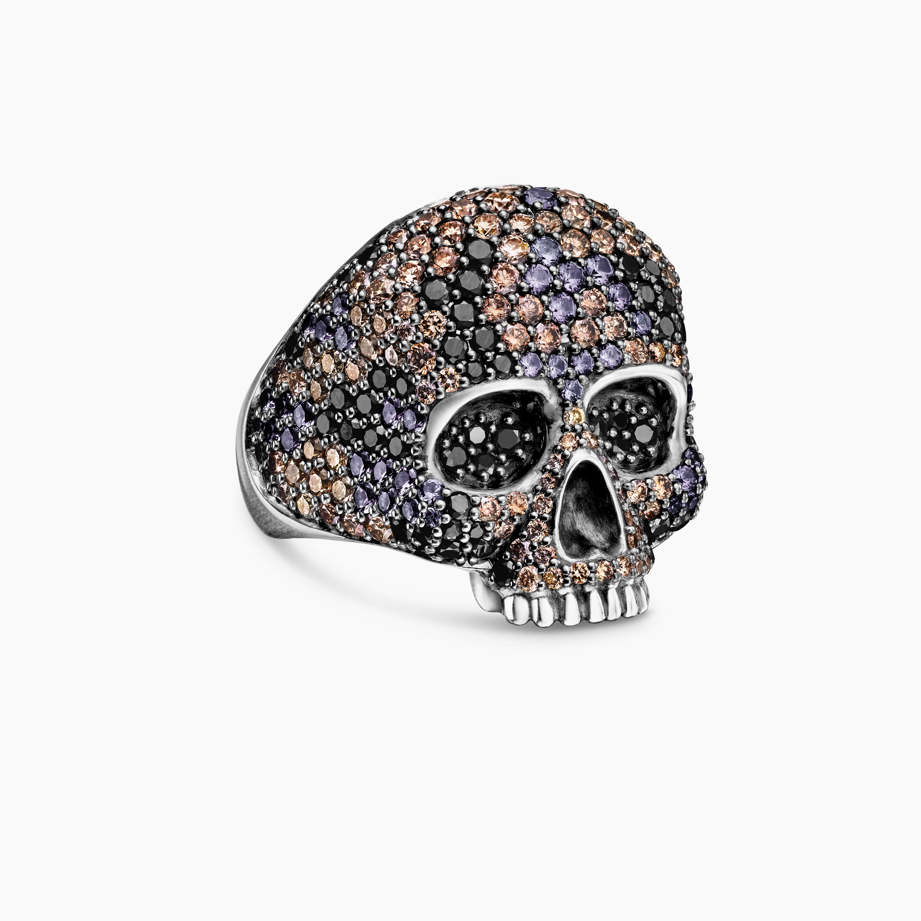 Mens Memento Mori Skull Ring in Sterling Silver, 26mm