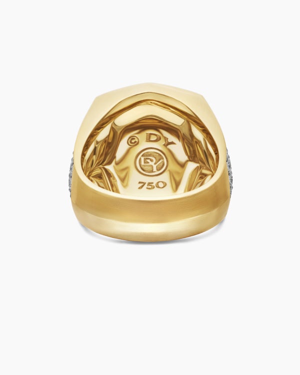 Streamline® Bold Signet Ring in 18K Yellow Gold with Diamonds, 23.4mm
