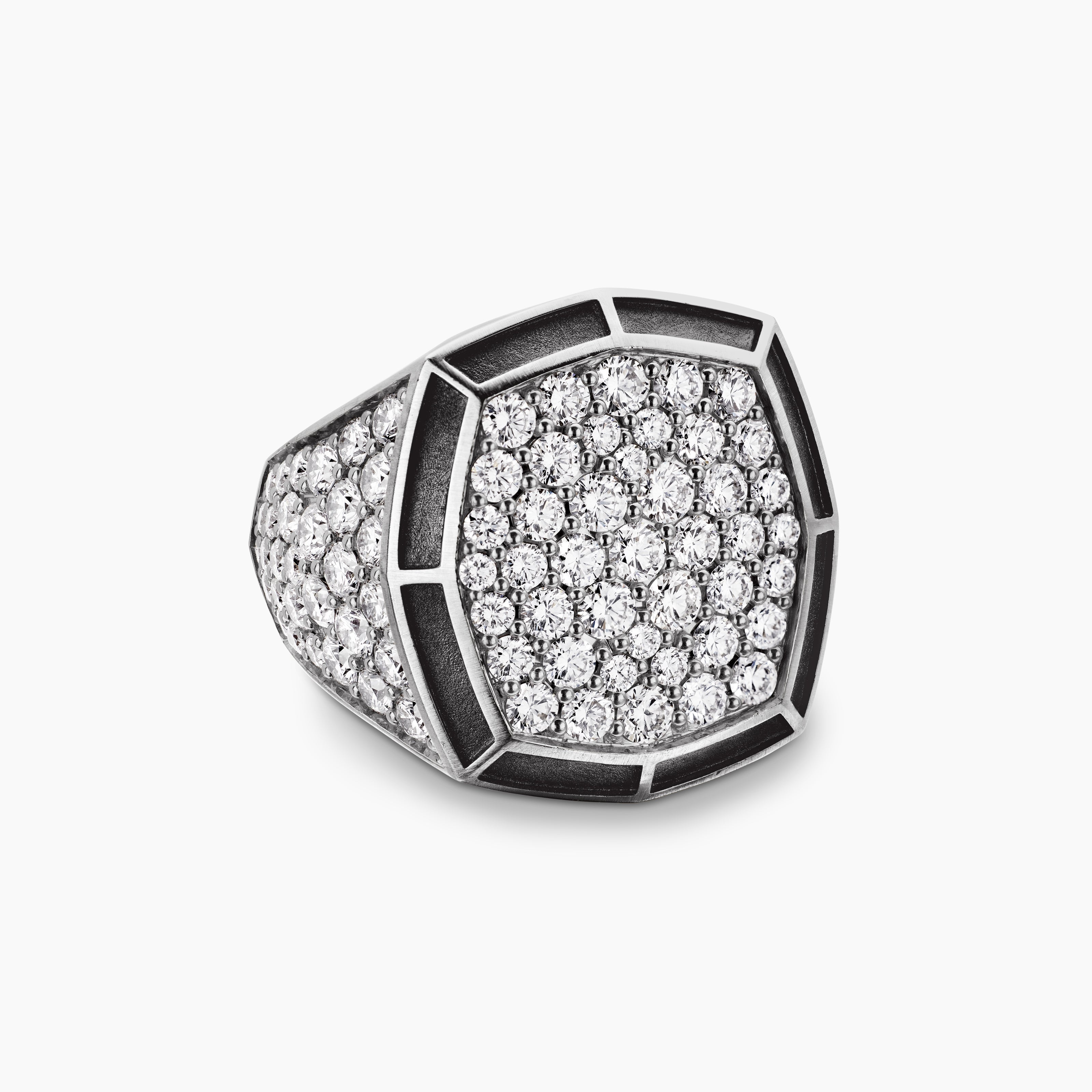 Mens Streamline Bold Signet Ring in Sterling Silver, 23.4mm