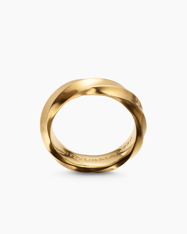 Cable Edge Band Ring in 18K Yellow Gold, 6mm