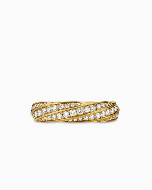 Mens Cable Edge Band Ring in 18ct Yellow Gold, 6mm