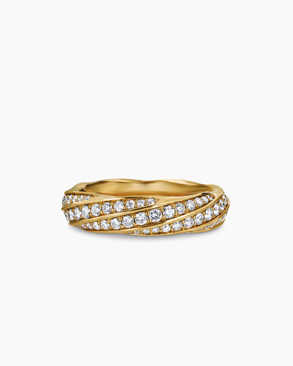 Anneau Cable Edge en or jaune 18 carats, 6 mm hommes