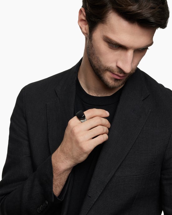 Cairo Mummy Wrap Signet Ring in Sterling Silver, 21mm