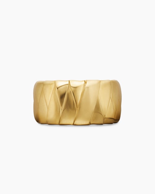 Mens Cairo Wrap Band Ring in 18K Yellow Gold, 12mm