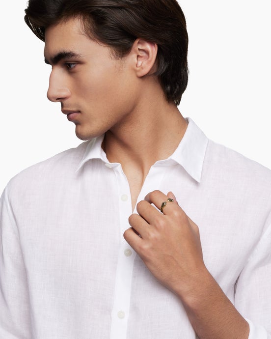 Armory Bypass Band Ring in 18K Yellow Gold, 7.4mm