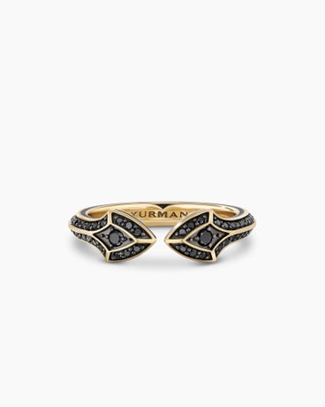 Armory® Bypass Band Ring in 18K Yellow Gold with Black Diamonds, 7.4mm