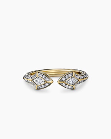 Armory® Bypass Band Ring in 18K Yellow Gold with Diamonds, 7.4mm