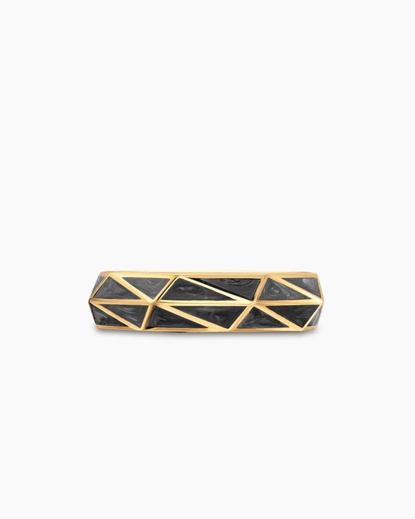 Faceted Band Ring in 18K Yellow Gold, 6.2mm