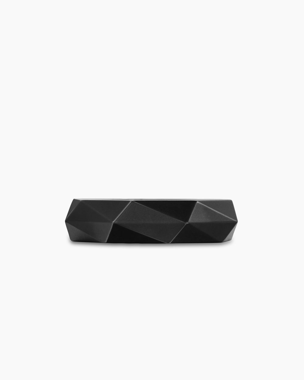 Anneau Faceted en titane noir, 6,2 mm hommes