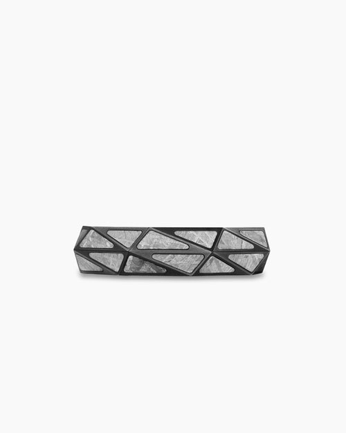 Mens Faceted Band Ring in Black Titanium, 6.2mm