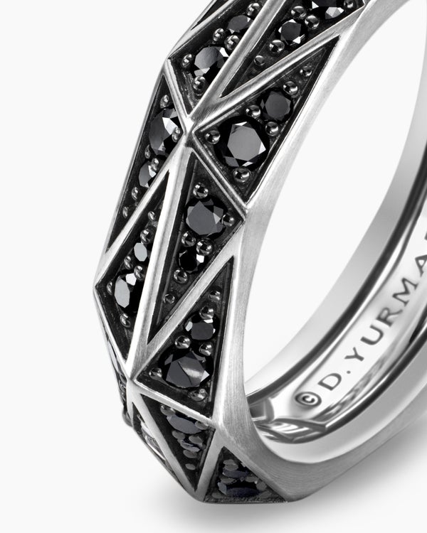 Anneau facetté serré en argent sterling, 6,2 mm