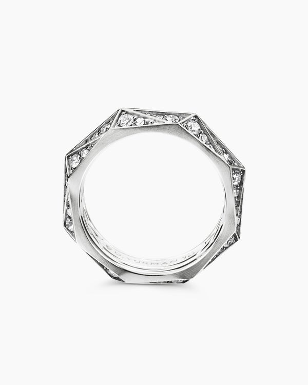 Anneau facetté serré en argent sterling, 6,2 mm