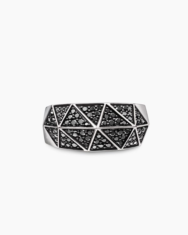 Bague chevalière facettée serrée en argent sterling, 11,3 mm