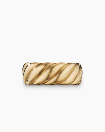 Sculpted Cable Contour Band Ring in 18K Yellow Gold, 9mm