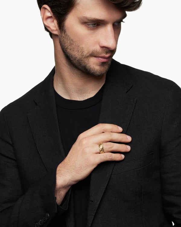 Anneau Sculpted Cable Contour en or jaune 18 carats, 9 mm