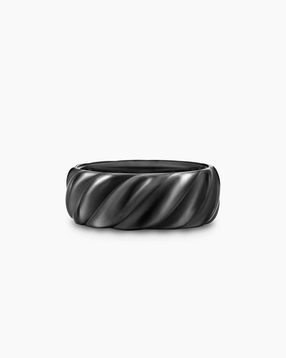Anneau Sculpted Cable en titane noir, 9 mm hommes