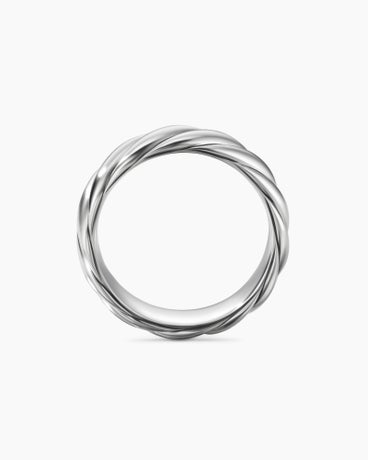 Sculpted Cable Contour Band Ring in Sterling Silver, 9mm