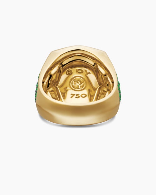 Mens Streamline Signet Ring in 18K Yellow Gold, 25mm