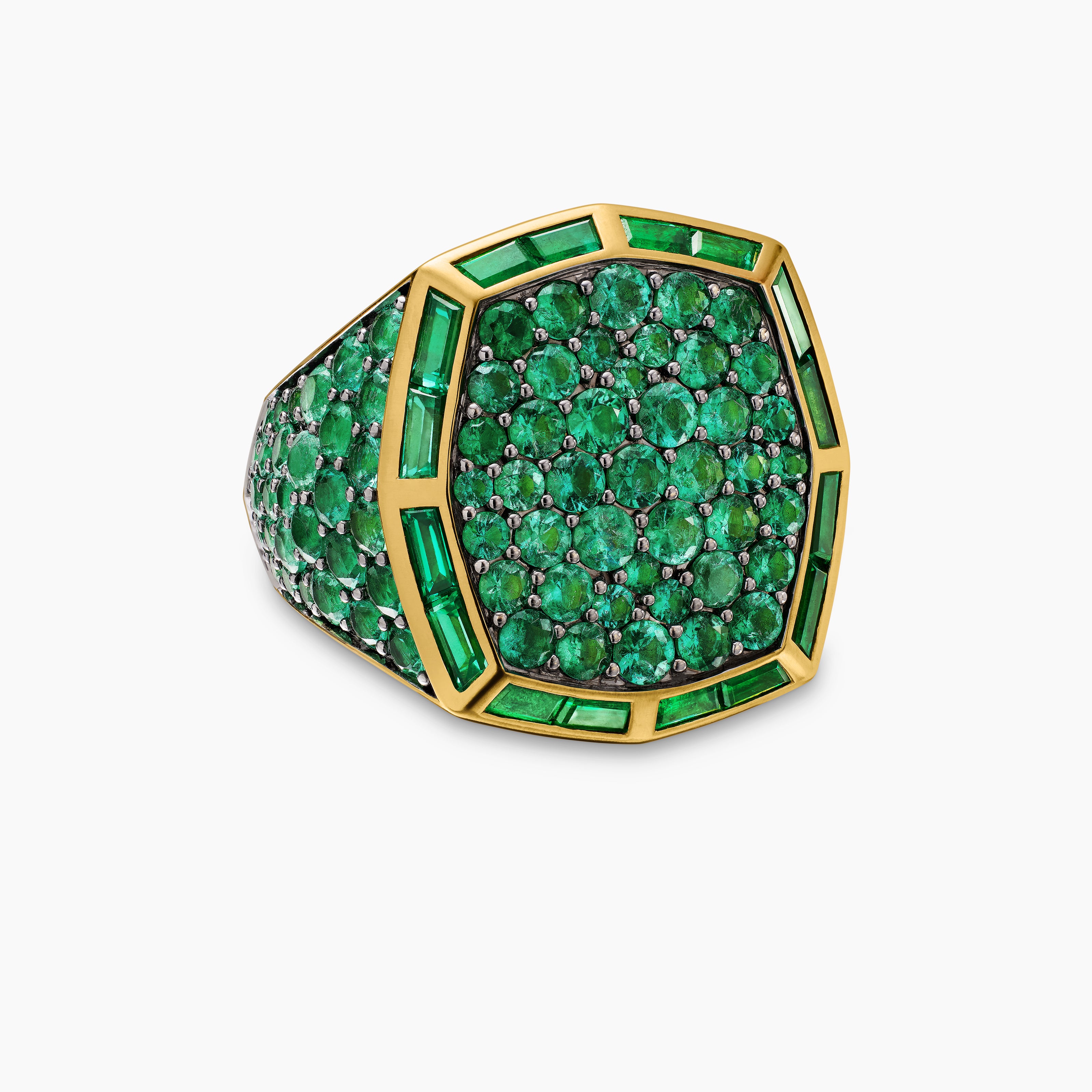 Mens Streamline Signet Ring in 18K Yellow Gold, 25mm