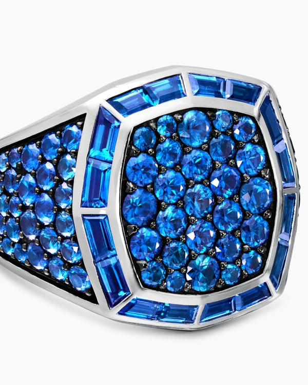 Streamline Signet Ring in 18K White Gold, 25mm