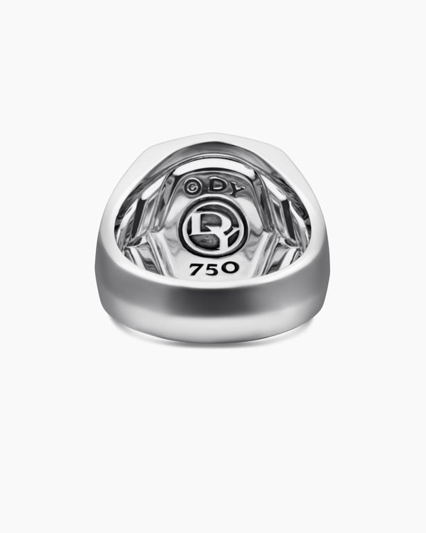 Streamline Signet Ring in 18K White Gold, 25mm