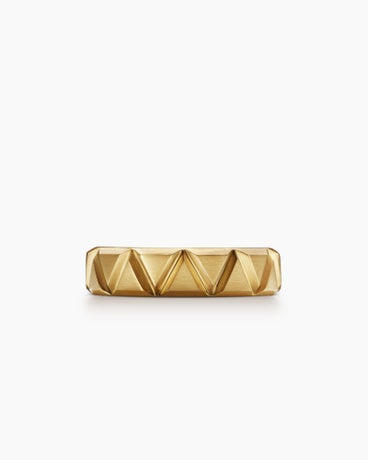 Faceted Triangle Band Ring in 18K Yellow Gold, 6mm
