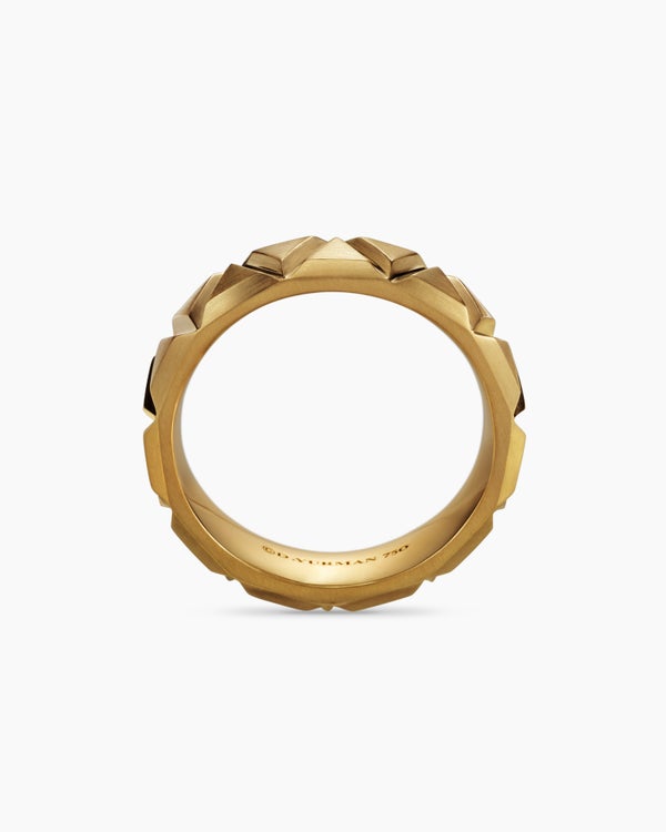 Faceted Triangle Band Ring in 18K Yellow Gold, 6mm