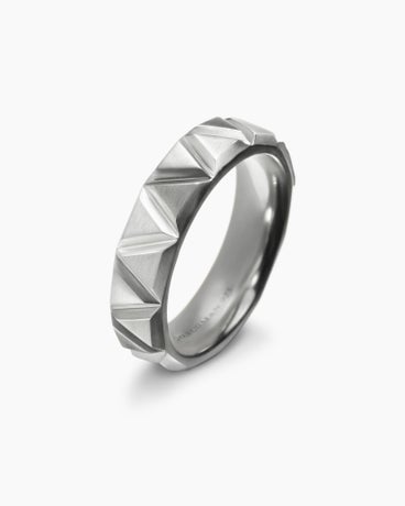 Faceted Triangle Band Ring in Sterling Silver, 6mm