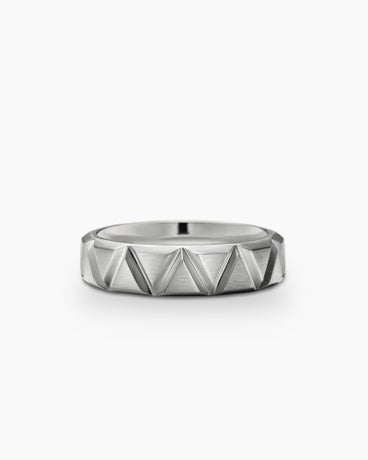Faceted Triangle Band Ring in Sterling Silver