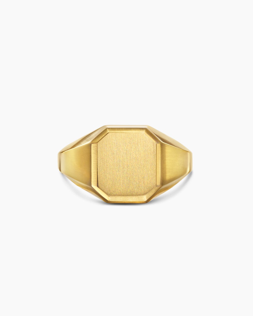 Mens Streamline Signet Ring in 18K Yellow Gold, 14mm