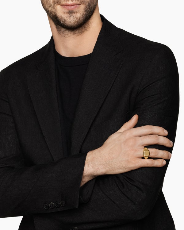 Streamline Signet Ring in 18K Yellow Gold, 14mm