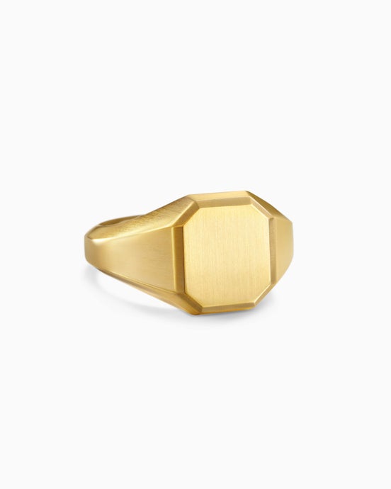 Chevalière Streamline® en or jaune 18 carats, 14 mm