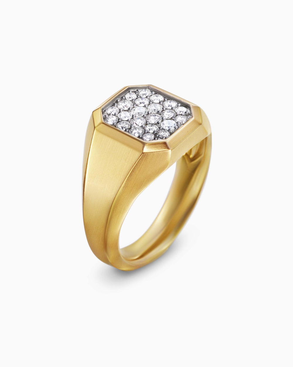 Chevalière Streamline en or jaune 18 carats, 14 mm hommes