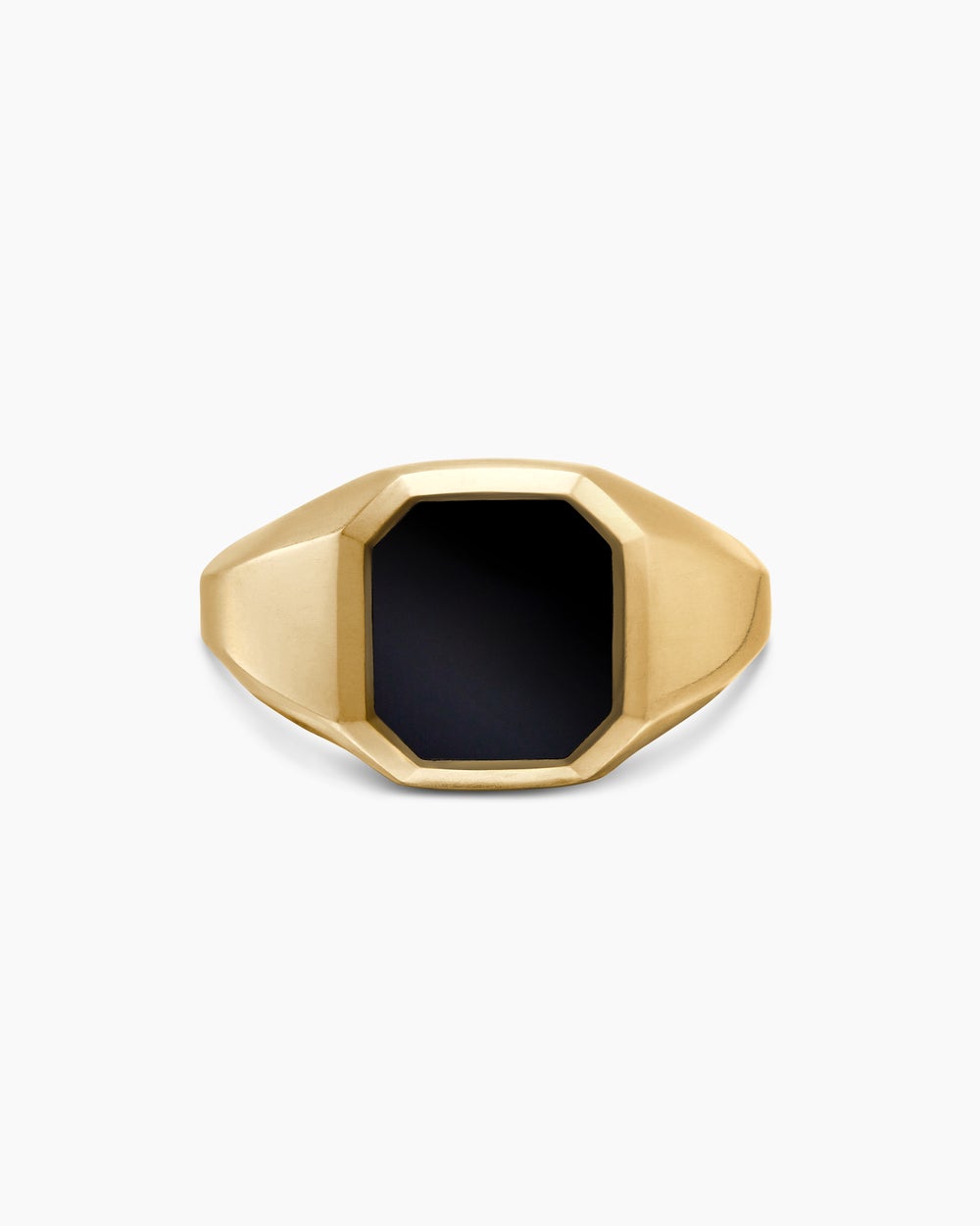 Mens Streamline Signet Ring in 18ct Yellow Gold, 14mm