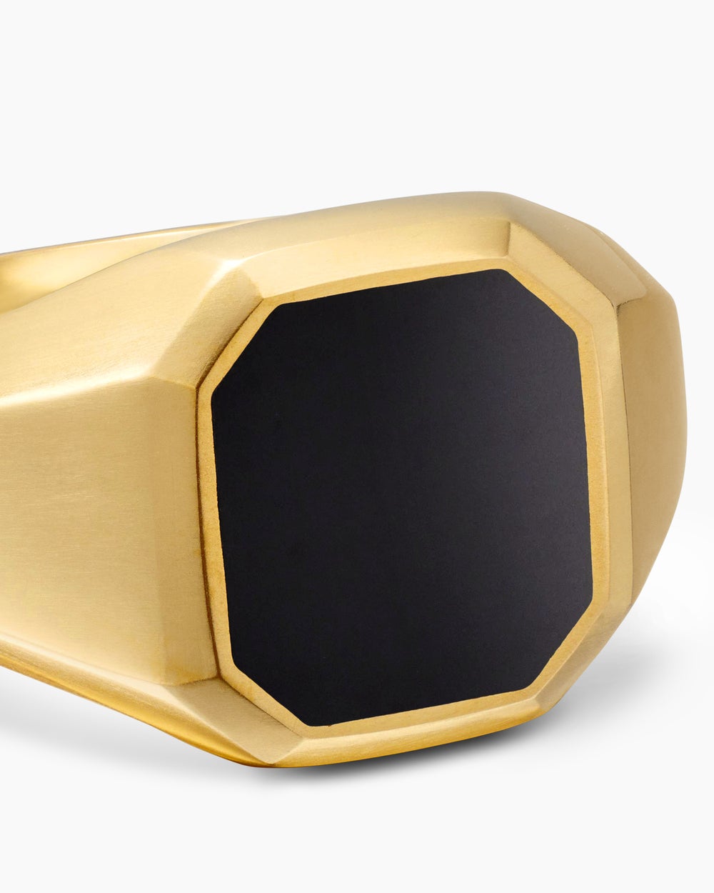 Mens Streamline Signet Ring in 18ct Yellow Gold, 14mm