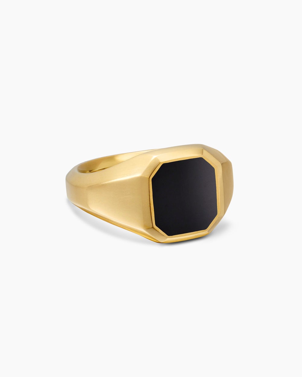 Mens Streamline Signet Ring in 18ct Yellow Gold, 14mm