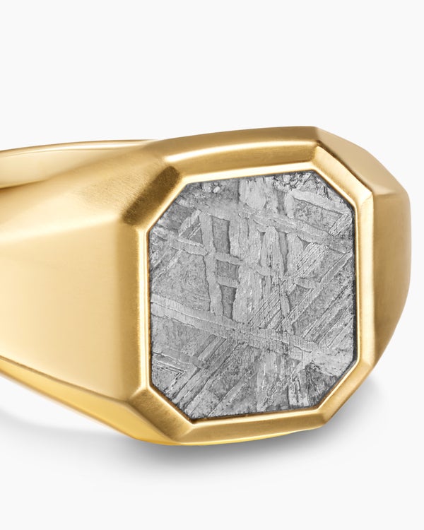 Bague chevalière Streamline en or jaune 18 carats, 14 mm