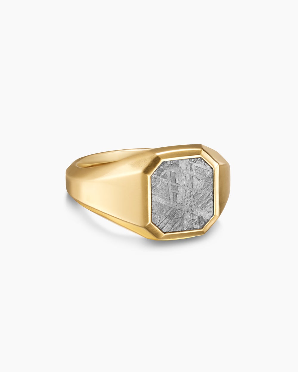 Chevalière Streamline en or jaune 18 carats, 14 mm hommes
