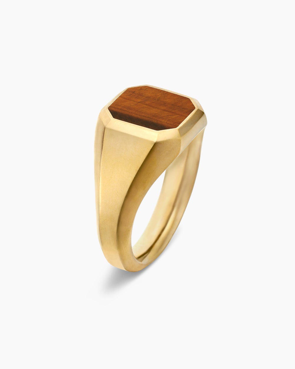 Mens Streamline Signet Ring in 18ct Yellow Gold, 14mm