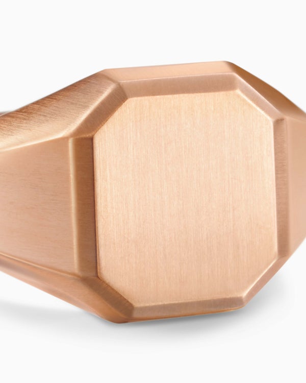 Bague chevalière Streamline en or rose 18 carats, 14 mm