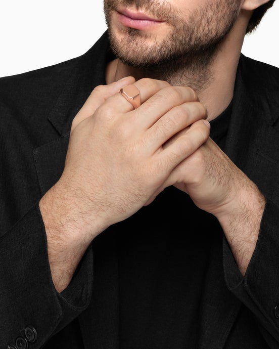Streamline® Signet Ring in 18K Rose Gold, 14mm