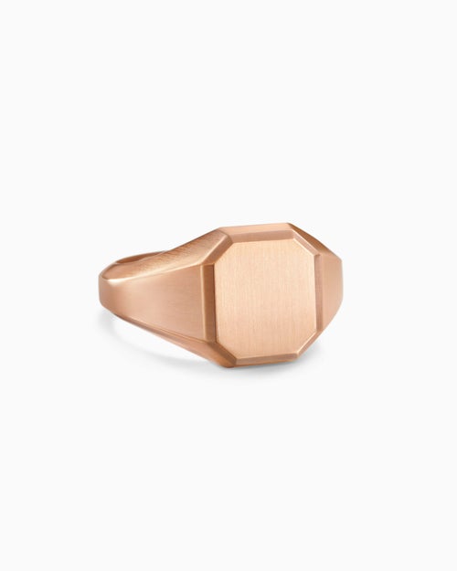 Bague chevalière Streamline en or rose 18 carats, 14 mm hommes
