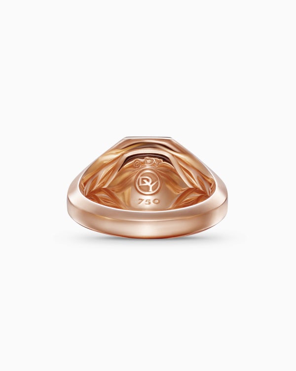Bague chevalière Streamline en or rose 18 carats, 14 mm