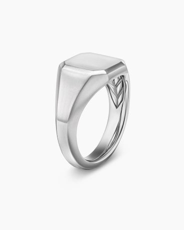 Streamline® Signet Ring in Platinum, 14mm