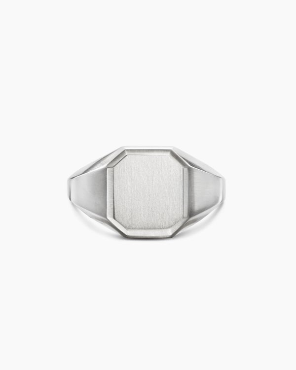 Bague chevalière Streamline en platine, 14 mm