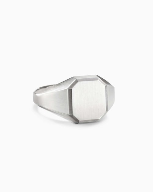 Bague chevalière Streamline® en platine, 14 mm hommes