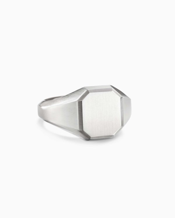 Bague chevalière Streamline en platine, 14 mm